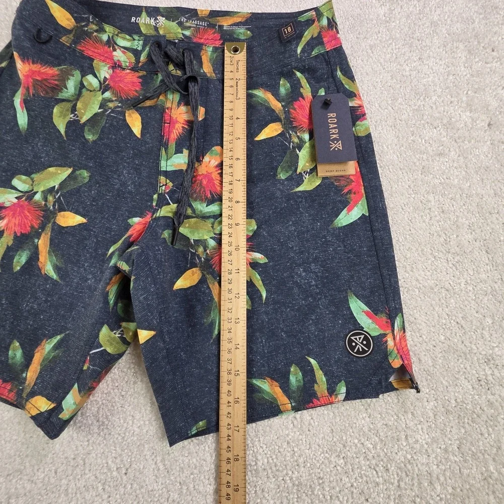 Roark Passage 18 La Selva‎ Board Shorts Mens 28 Floral Hemp Blend Surf NWT
